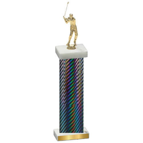 Single Black Carbon Fiber Golf Trophy