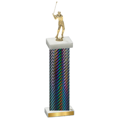 Single Black Carbon Fiber Golf Trophy