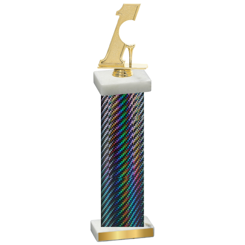 Single Black Carbon Fiber Golf Trophy