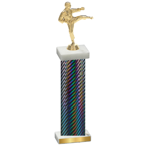 Single Black Carbon Fiber Karate Trophy