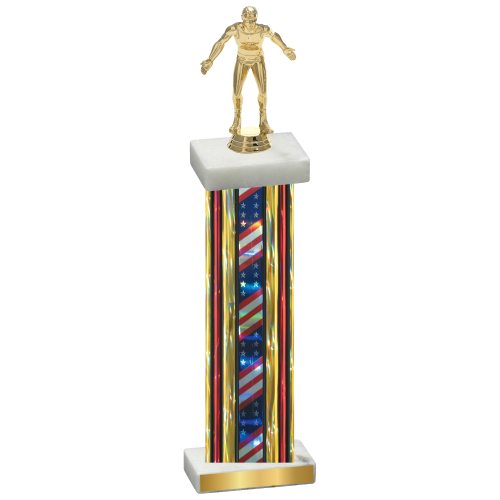 Single Flag USA Wrestling Trophy