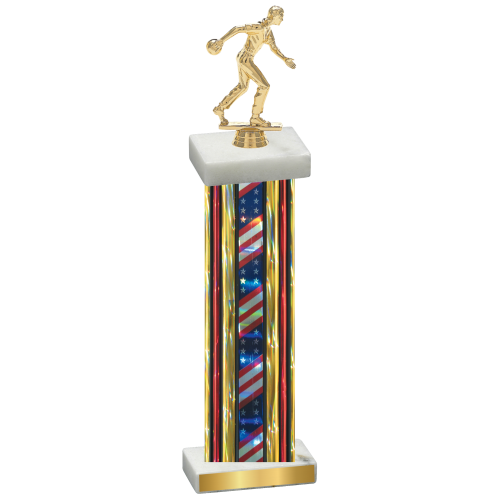 Single Flag USA Bowling Trophy