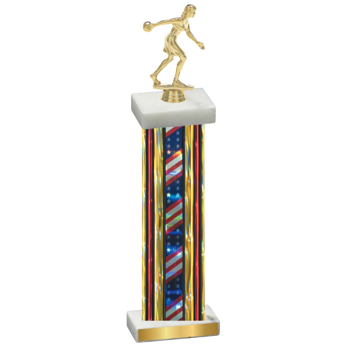 Single Flag USA Bowling Trophy