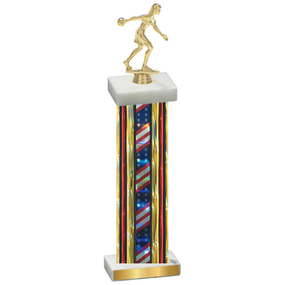 Single Flag USA Bowling Trophy