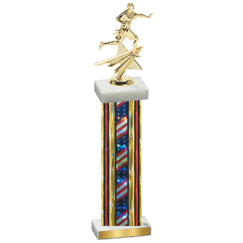 Single Flag USA Flag Football Trophy