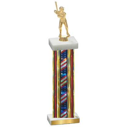 Single Flag USA Baseball Trophy