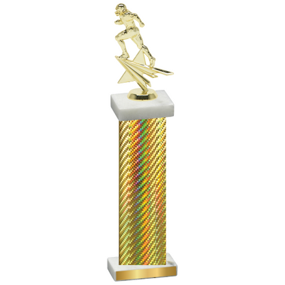 Single Gold Carbon Fiber Football Trophy