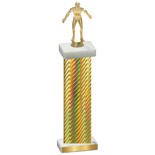 Single Gold Carbon Fiber Wrestling Trophy