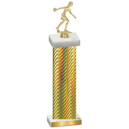 Single Gold Carbon Fiber Bowling Trophy