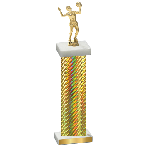 Single Gold Carbon Fiber Volleyball Trophy