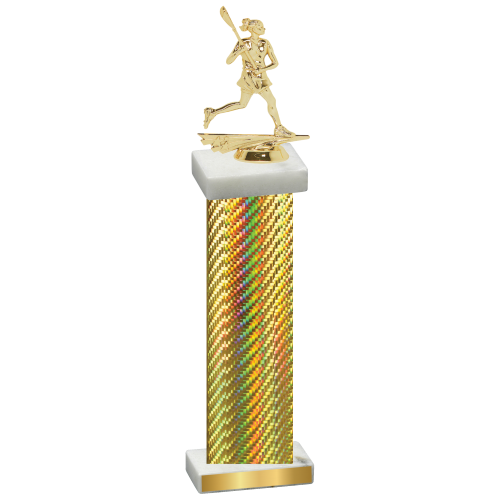 Single Gold Carbon Fiber Lacrosse Trophy