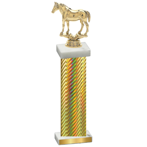 Single Gold Carbon Fiber Horses Trophy