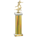 Single Gold Carbon Fiber Flag Football Trophy