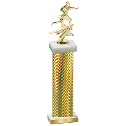 Single Gold Carbon Fiber Flag Football Trophy