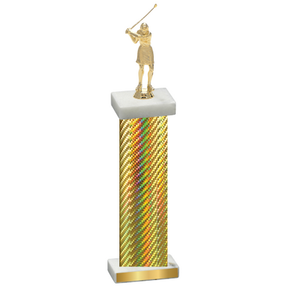 Single Gold Carbon Fiber Golf Trophy