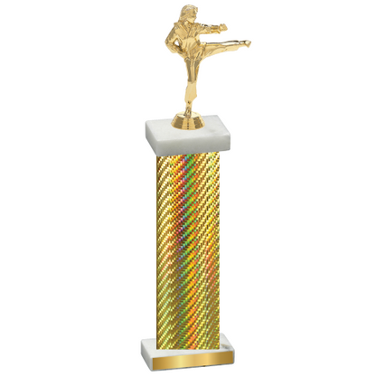 Single Gold Carbon Fiber Karate Trophy