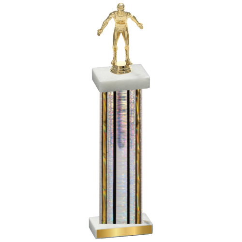 Single Silver Glacier Wrestling Trophy