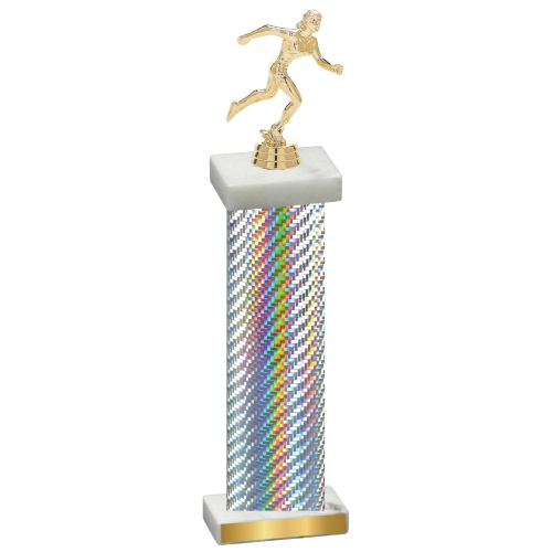 Single Silver Carbon Fiber Running Trophy