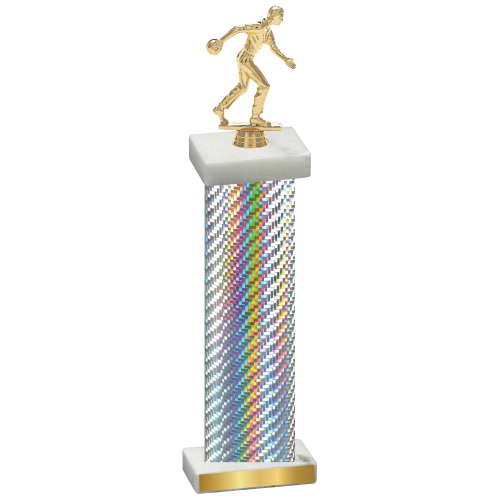 Single Silver Carbon Fiber Bowling Trophy