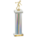 Single Silver Carbon Fiber Bowling Trophy