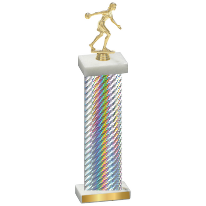 Single Silver Carbon Fiber Bowling Trophy