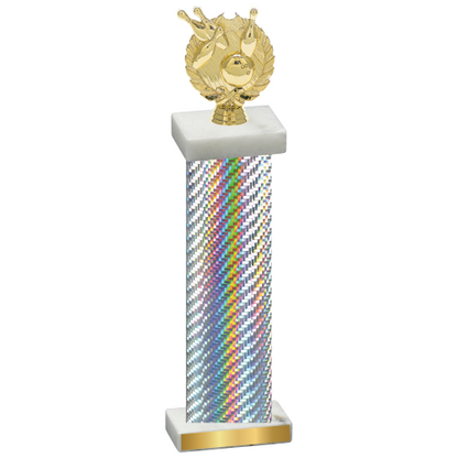 Single Silver Carbon Fiber Bowling Trophy