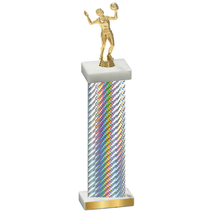 Single Silver Carbon Fiber Volleyball Trophy