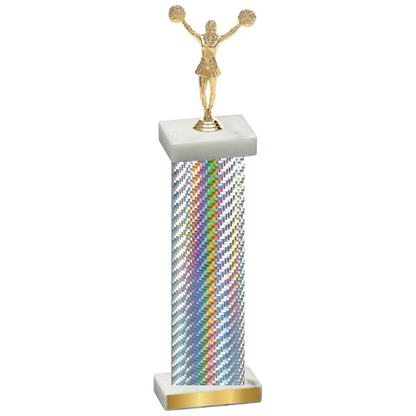 Single Silver Carbon Fiber Cheerleading Trophy