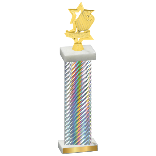 Single Silver Carbon Fiber Pickleball Trophy