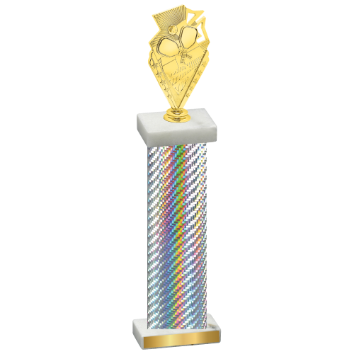 Single Silver Carbon Fiber Pickleball Trophy