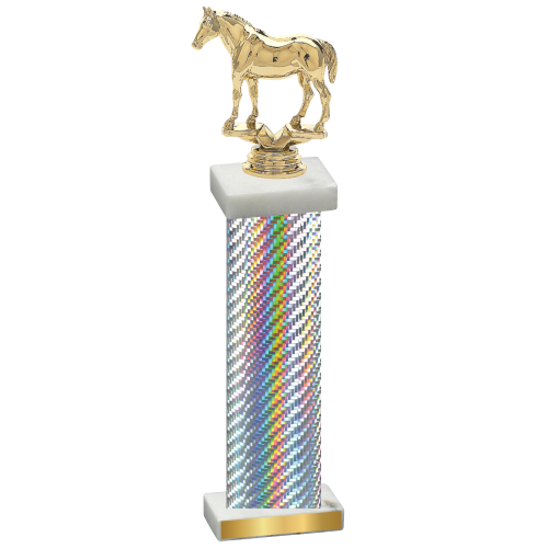 Single Silver Carbon Fiber Horses Trophy