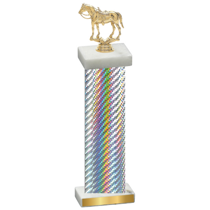 Single Silver Carbon Fiber Horses Trophy