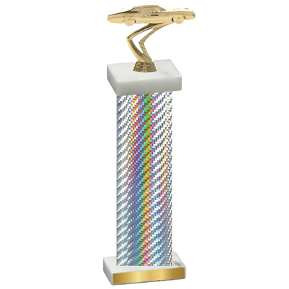 Single Silver Carbon Fiber Cars Trophy