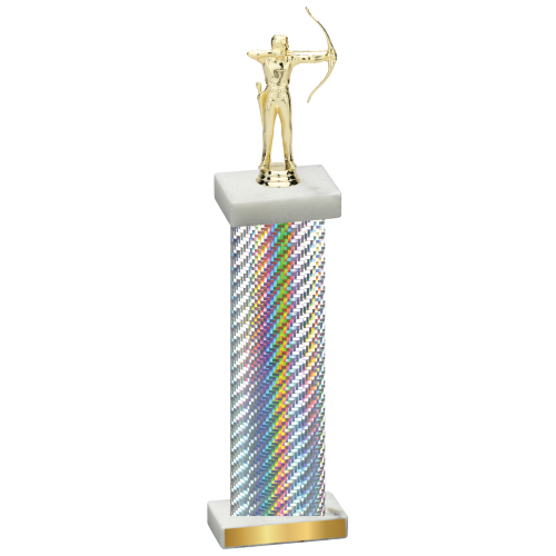 Single Silver Carbon Fiber Archery Trophy