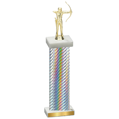 Single Silver Carbon Fiber Archery Trophy