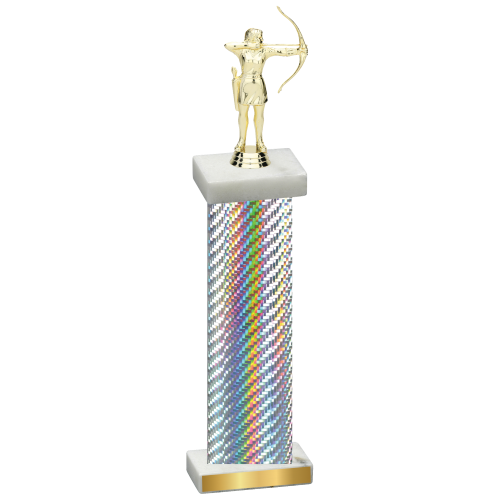 Single Silver Carbon Fiber Archery Trophy