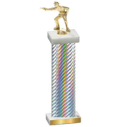 Single Silver Carbon Fiber Shooter Trophy