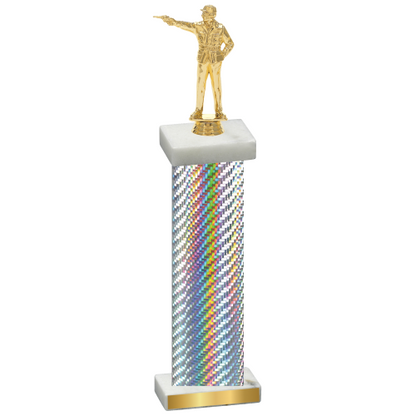 Single Silver Carbon Fiber Shooter Trophy