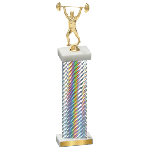 Single Silver Carbon Fiber Weights Trophy