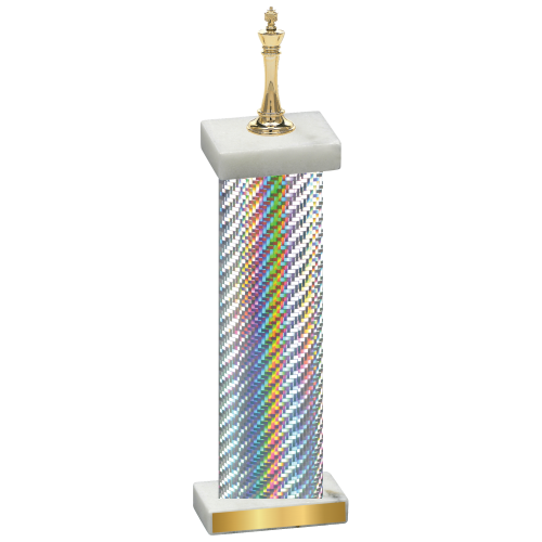 Single Silver Carbon Fiber Chess Trophy