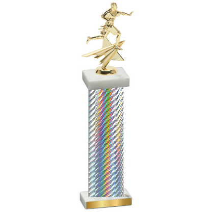 Single Silver Carbon Fiber Flag Football Trophy