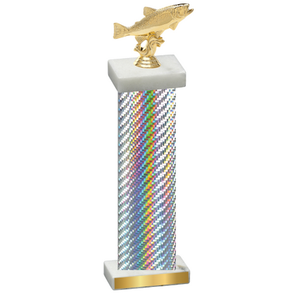 Single Silver Carbon Fiber Fishing Trophy