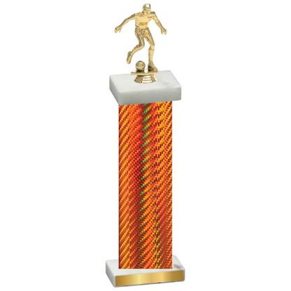 Single Orange Carbon Fiber Soccer Trophy