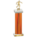 Single Orange Carbon Fiber Soccer Trophy