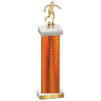 Single Orange Carbon Fiber Soccer Trophy