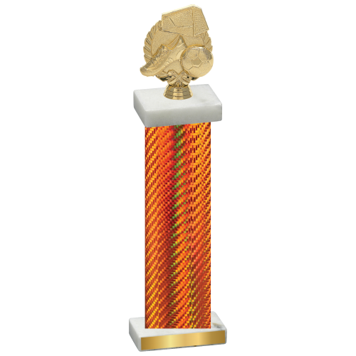 Single Orange Carbon Fiber Soccer Trophy