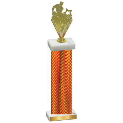 Single Orange Carbon Fiber Rugby Trophy