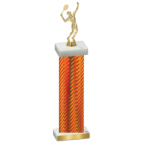 Single Orange Carbon Fiber Tennis Trophy