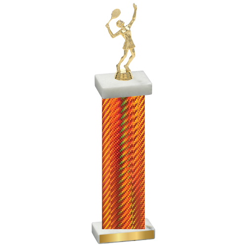 Single Orange Carbon Fiber Tennis Trophy