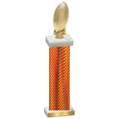 Single Orange Carbon Fiber Football Trophy